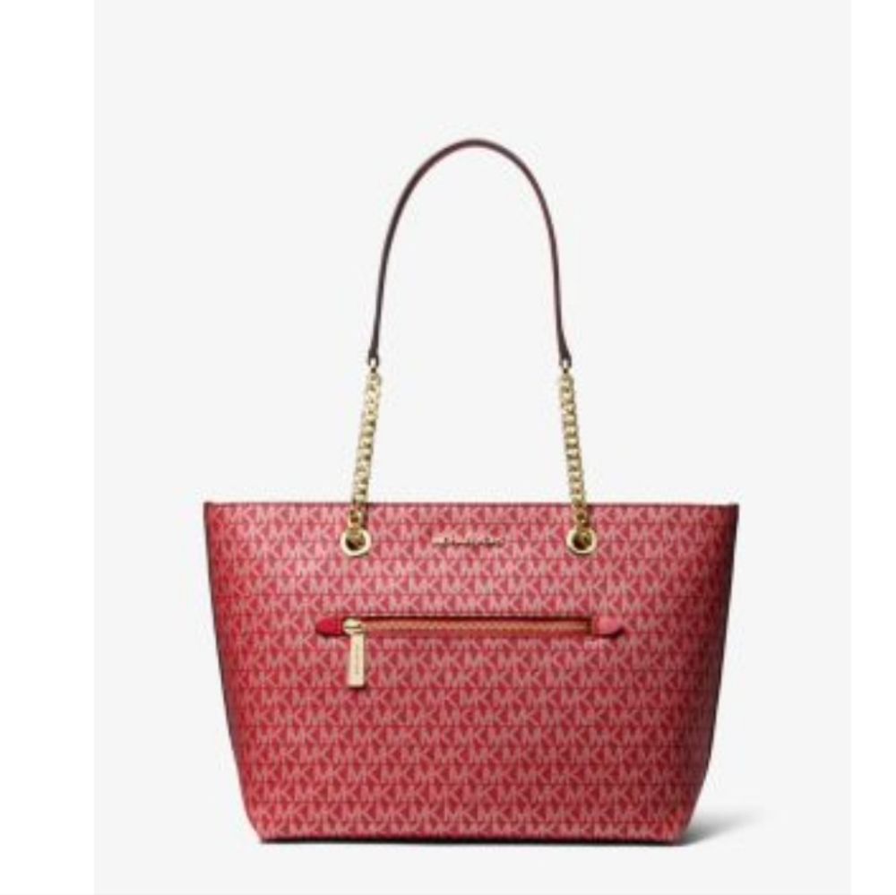 Michael kors Jet Set Mettalic Logo Chain Shoulder Bag